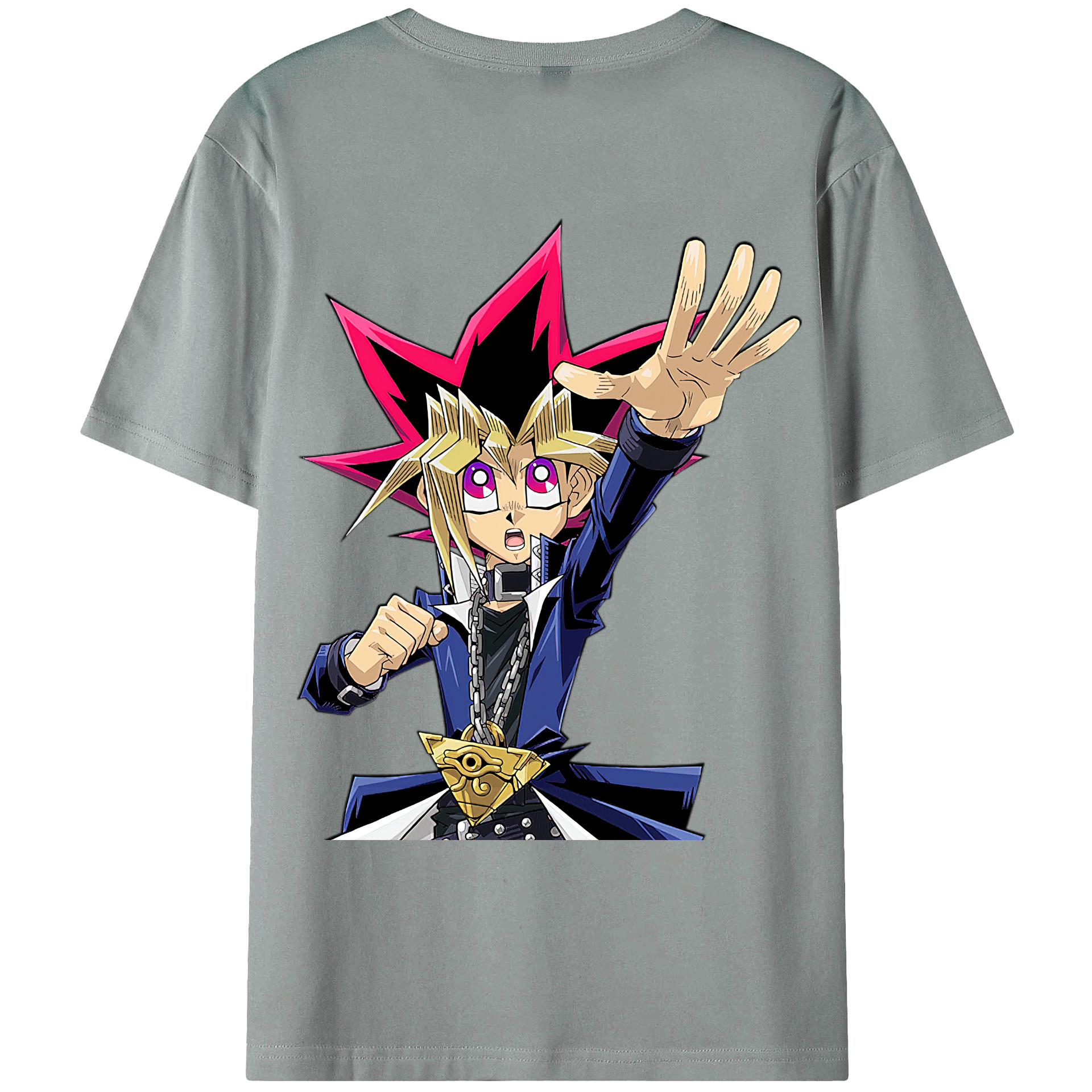 （画像用） 遊☆戯☆王 Yu-Gi-Oh! 綿100％ メンズ半袖Tシャツ（バックプリント） 通気性